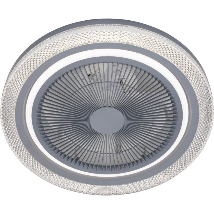 Mican 'SALERNO' Deckenventilator, Aluminium weiß, Ø 50 x 20 cm, mit LED-Leuchtmittel & Fernbedienung – Bild 3