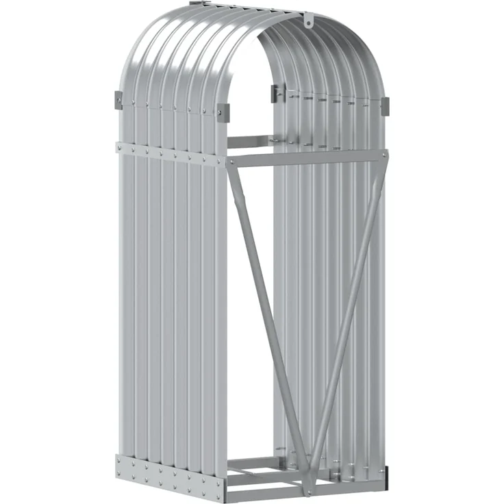 vidaXL Kaminholzunterstand Silbern 40x45x100 cm Verzinkter Stahl 364587 – Bild 5