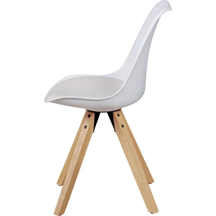 Wohnling 2er-Set Esszimmerstühle Skandinavische Stühle mit Holzbeinen weiß – Bild 10