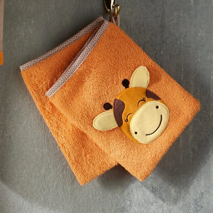 Erwin Müller Waschhandschuh Kinder-Waschhandschuh "Giraffe" 2er-Pack, (2-St), Walk-Frottier Uni – Bild 5