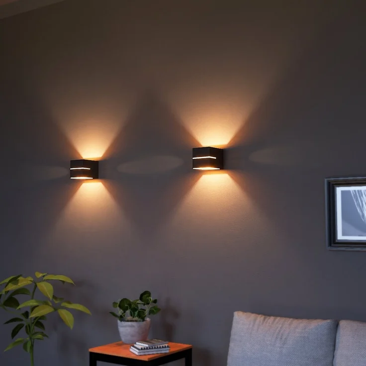 SSC-LUXon LED Wandleuchte Wandleuchte KOURA schwarz gold Up Down inkl. G9 LED warmweiß, Warmweiß – Bild 2