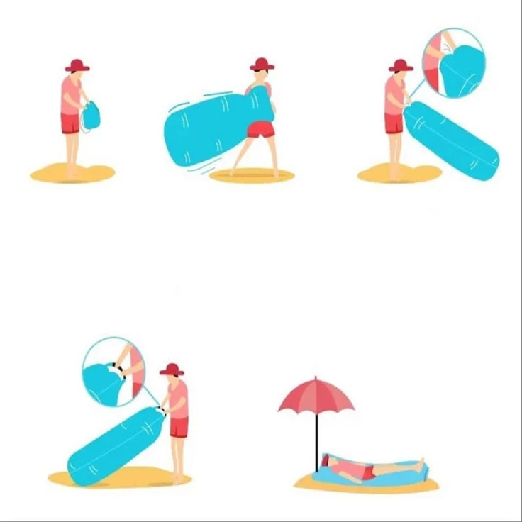 SIKAINI Luftsofa Leichtes aufblasbares Sofa für Camping, Strand und Garten, (Komfortabler Sitz- und Liegekomfort), Leicht & Tragbar Komfortabler Sitz- und Liegekomfort – Bild 3