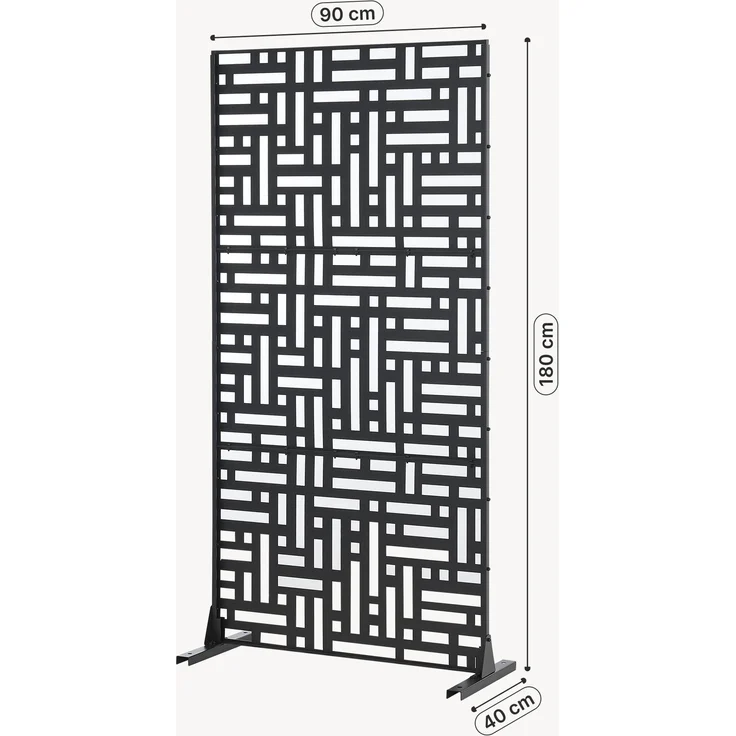 Trennwand Bernalda 180x90 cm Stahl Schwarz [casa. pro] – Bild 2