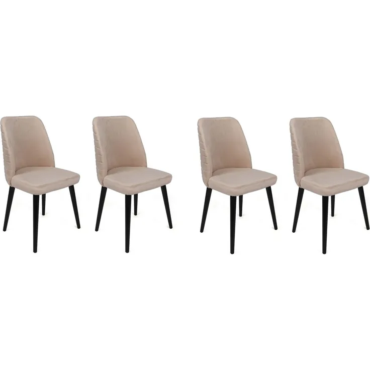 Skye Decor 'Tutku-306 V4' Stuhlset (4-teilig), Creme / Schwarz, 50 x 90 x 49 cm