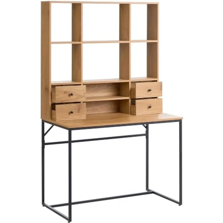 Schreibtisch TAVRA Hellbraun 105 cm 60 cm mit Fächern mit Schubladen – Bild 4