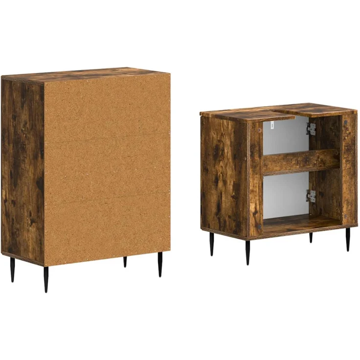 vidaXL 2-teiliges Badezimmer Schrank Set HAARLEM Raucheiche 3417617 – Bild 5