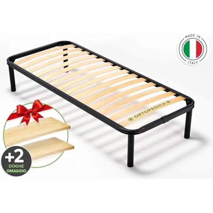 EVERGREENWEB - Bett Lattenrost 90x180 Einzelbett Höhe 35 cm Orthopädisches Extra Komfort Leisten Holz mit 4 Abnehmbar Füße, Verstärkte Rahmen aus Stahl Bettgestell geeignet für alle Betten & Matratzen – Bild 4