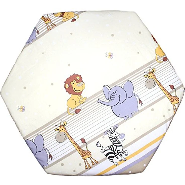 Spannbettlaken für 6-eck Laufgitter Matratze 120x105 cm Baby Kinder Laufstall Baumwolle D25 – Bild 3
