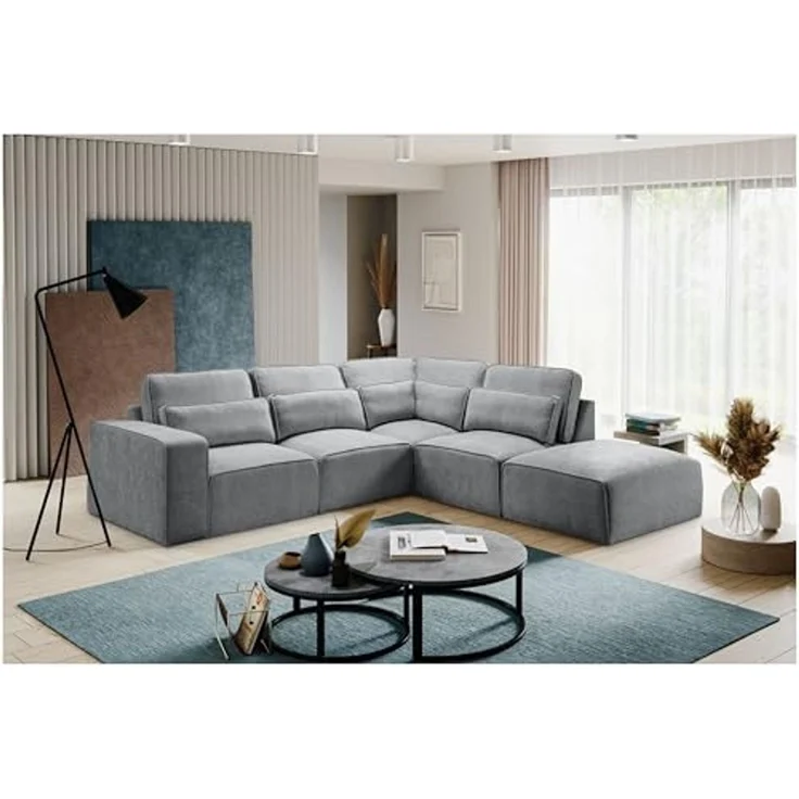 Ecksofa (B/H/T: 305x90x281 cm) in Grau – Bild 2