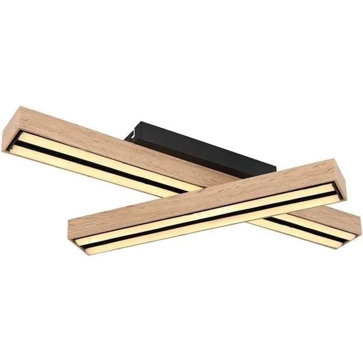 Globo LED Deckenleuchte Deckenlampe Wohnzimmer MDF Holzoptik schwarz 416080WD7