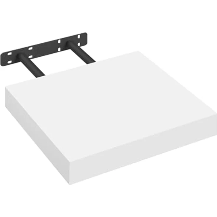 eSituro Wandregal, schwebendes Regal für Wandmontage, Schweberegal Hängeregal Wandbrett im Wohnzimmer Schlafzimmer Küche Badezimmer, weiß modern, MDF, 25 x 3,8 x 22,9 cm – Bild 7
