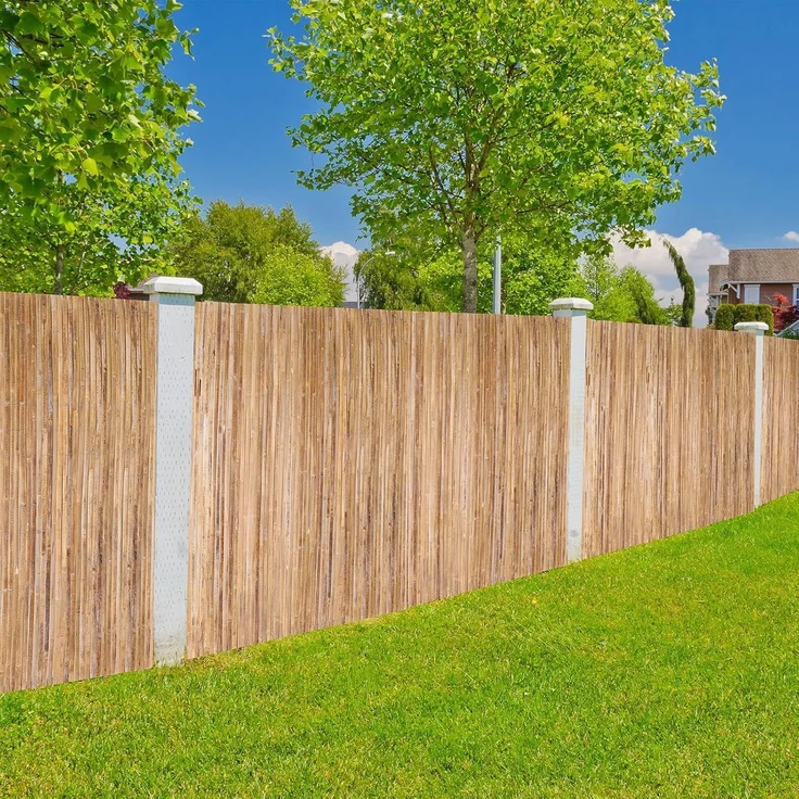 Coradoma Bambusmatte Sichtschutz 100x500cm Sichtschutzmatte aus karbonisiertem Bambus für Balkon, Garten und Terrasse, natürlicher Zaun Balkonsichtschutz Lärmschutz Windschutz – Bild 2