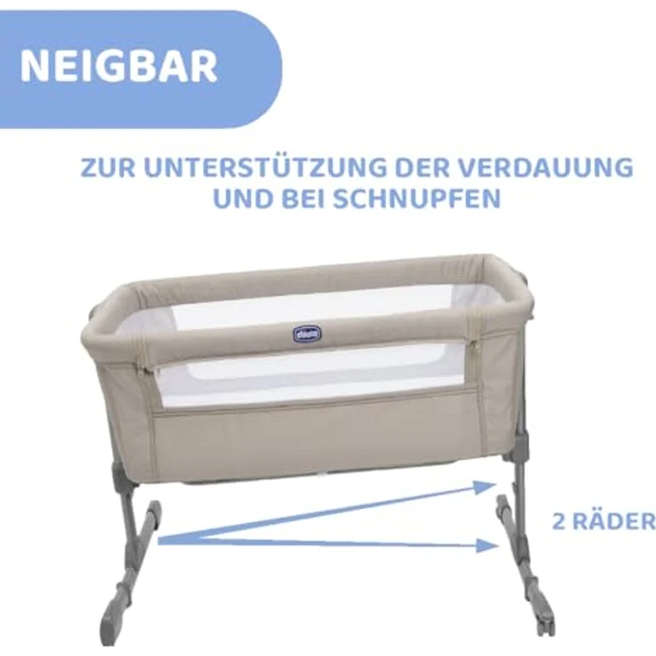 Chicco Next2Me Essential Babybett zum Anstellen, Co-Sleeping-Bett, kompatibel mit verschiedenen Betten, höhenverstellbar, gute Luftzirkulation, Matratze und Tasche inklusive, 0-6 Monate, Braun – Bild 6