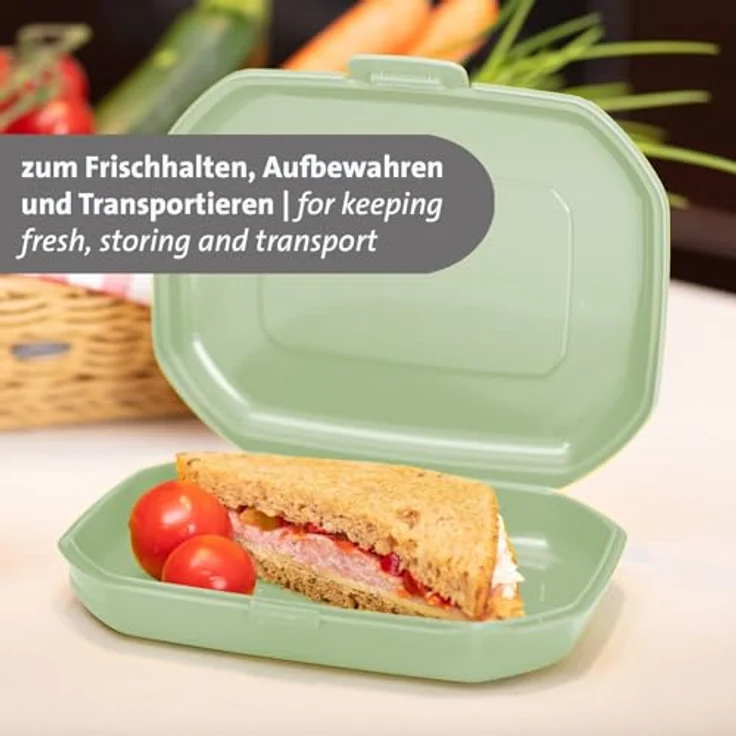 Westmark 3 Brotdosen/Snackboxen -Mini- 300 ml, mit Klick-Verschluss, Höhe: je ca. 3,7 cm, Kunststoff, Grün, 235122EM – Bild 3
