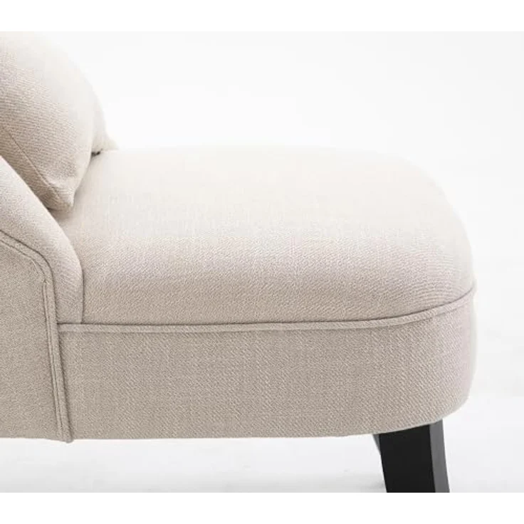 HOMCOM Relaxsessel Sessel mit Rückenkissen, Loungesessel mit Leinenoptik (Fernsehsessel, 1-St, Postersessel), für Wohnzimmer, Schlafzimmer, 52,5 x 69 x 77 cm, Cremeweiß – Bild 7