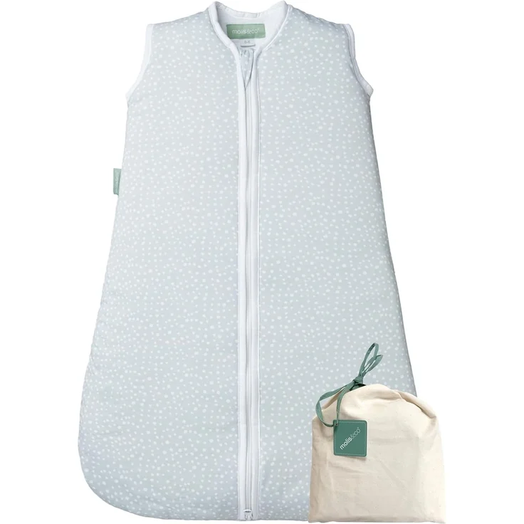 molis&co - Baby schlafsack ärmellos - Ideal für den Winter - Babyschlafsack tog 2.5 ohne Ärmel - 100% Baumwolle (Oeko-TEX 100), Premium Qualität - Grey Print (60 cm, 0 Monate) – Bild 1