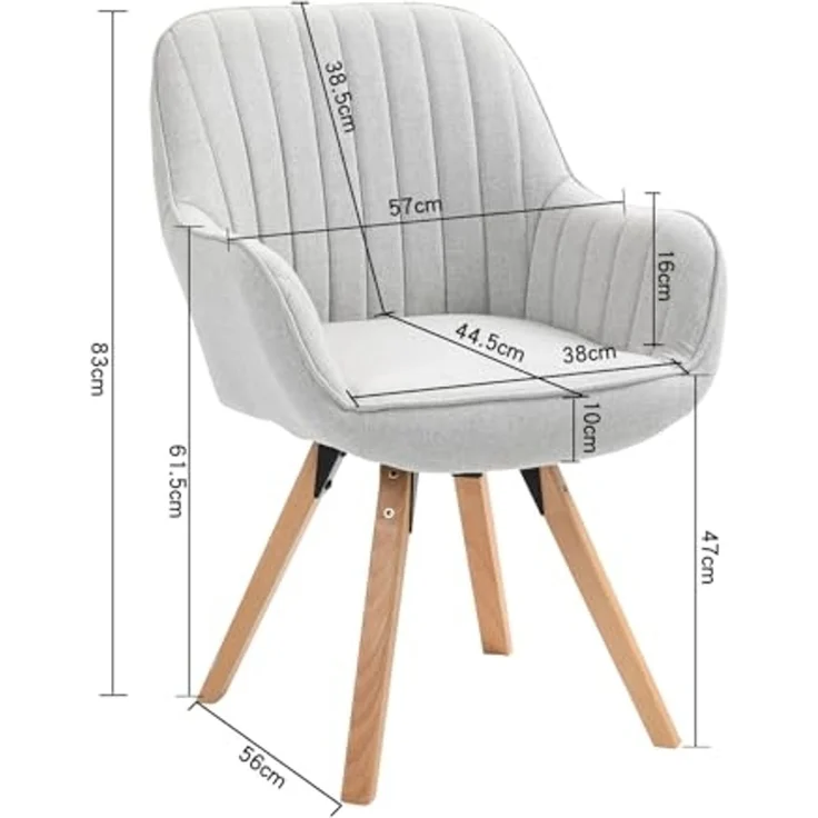 MEUBLE COSY Esstisch mit 2 Esszimmerstühle Drehbar, Essgruppen, 3er-Set, Runder Esstisch, Küchentisch mit 2 Essstühlen, Stahlgestell, für Esszimmer Küche Wohnzimmer, Weiß + Beige – Bild 3