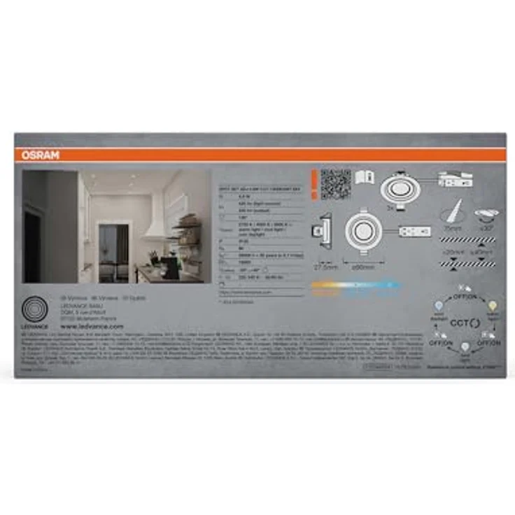 Osram Spot Set LED Einbaustrahler CCT Verstellbar Weiß – Bild 4