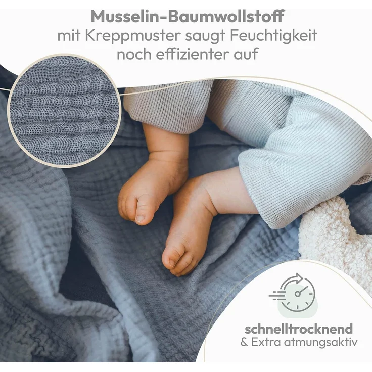 Laleni Spucktuch Spucktücher Baby aus Reiner Baumwolle in 70x70, (20-tlg), OEKO-TEX Zertifizierte Mulltücher – Bild 3