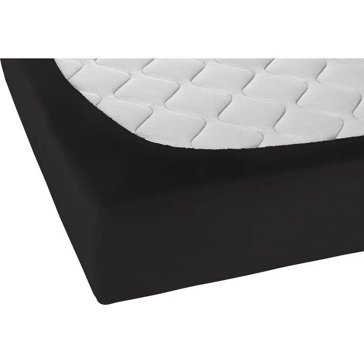 biberna Frottee-Stretch-Spannbetttuch 0012344, schwarz, 1x 140x200 cm - 160x200 cm – Bild 2