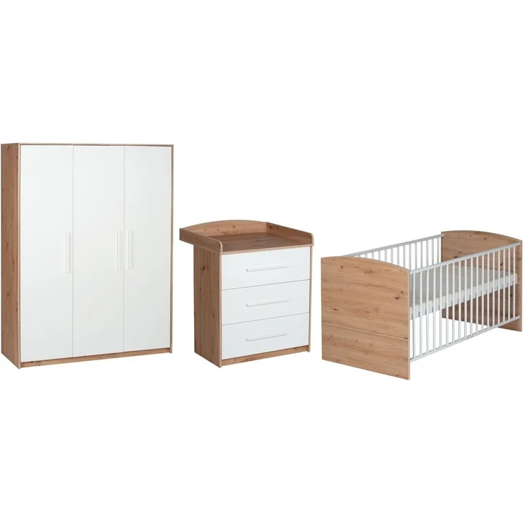 Schardt Kinderzimmer Set Pepe 3-teilig Schrank Kinderbett Wickelkommode