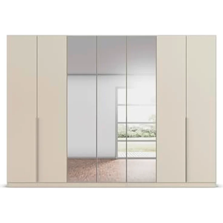 Rauch Möbel Alabama, Kleiderschrank für Schlafzimmer, Kinderzimmer, Wohnzimmer, Garderobe, Flur, 7-türig, Spiegel, mit Zubehör Premium, Farbe Beige, Breite 315 cm – Bild 8