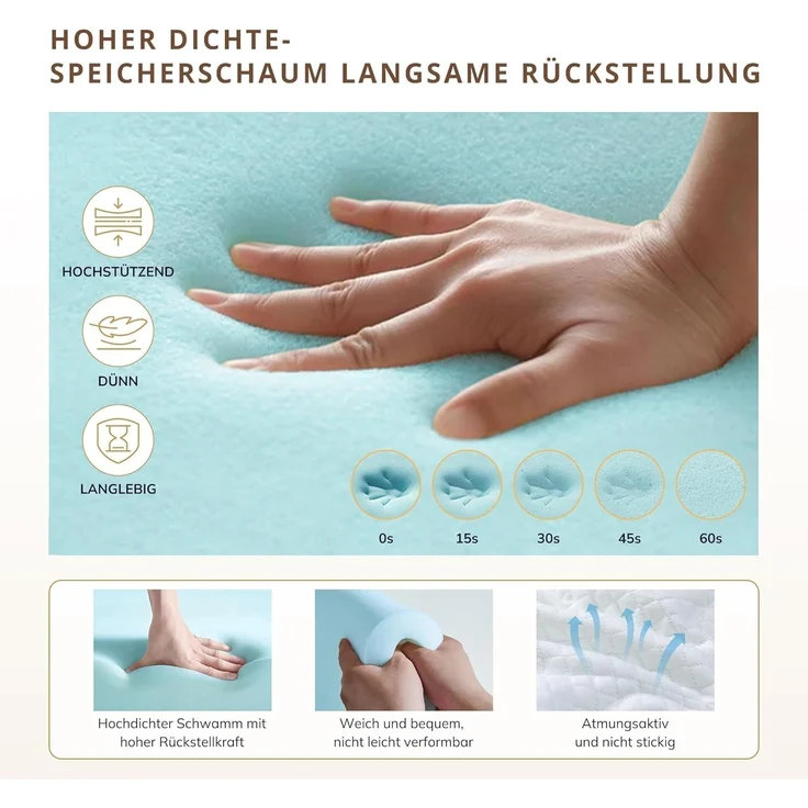 EGO HOME Matratze 140x200 cm 20 cm Hoch H3 Kaltschaummatratze mit 3-lagigem Kaltschaum & Beidseitig nutzbar - Druckentlastend, Punktelastisch, Atmungsaktiv, Rückenschonend, Öko-Tex Zertifiziert – Bild 3