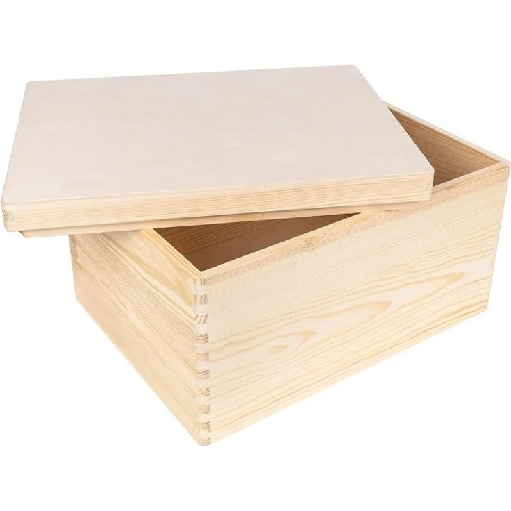 Creative Deco Holzkiste mit Deckel 40 x 30 x 22 cm (1cm), Holztruhe Erinnerungsbox Baby Holzbox mit Deckel Kasten – Bild 4