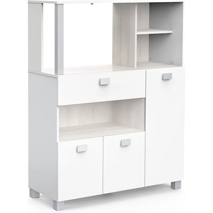 habeig Küchenbuffet Küchenschrank 146 weiß Küchenregal Küchenmöbel Buffetschrank Küche – Bild 6