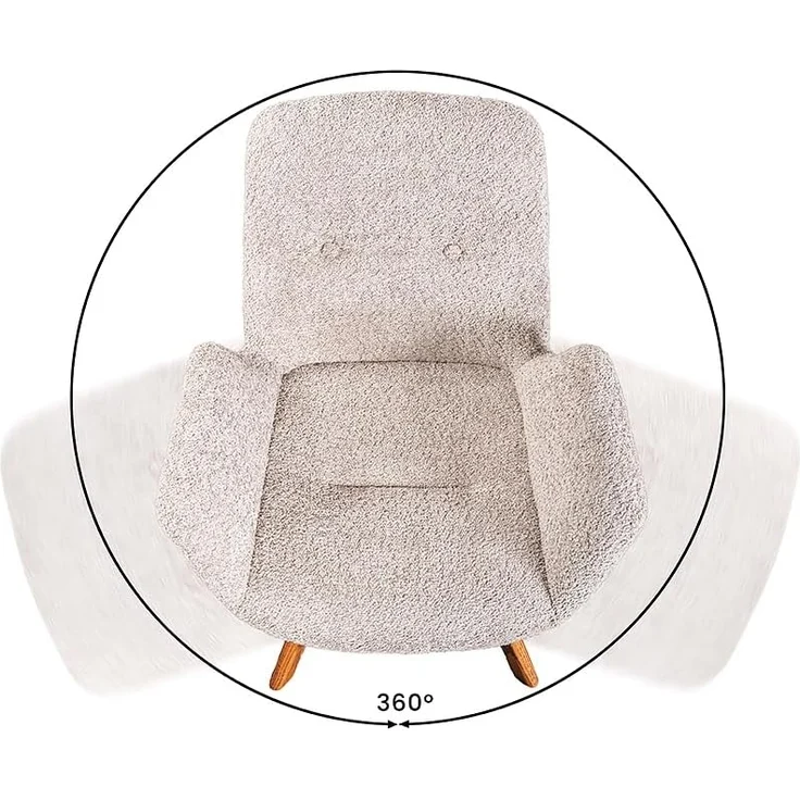 riess-ambiente Polsterstuhl BALTIC beige / natur (Einzelartikel, 1 St), Esszimmer · Bouclé · Eiche-Massivholz · mit Armlehne · 360° drehbar – Bild 8
