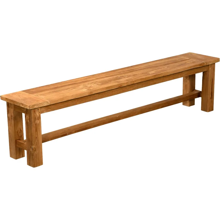Inko Teakholz-Sitzbank Abacus recyceltes Teak 250x35x47 cm Gartenbank Holzbank