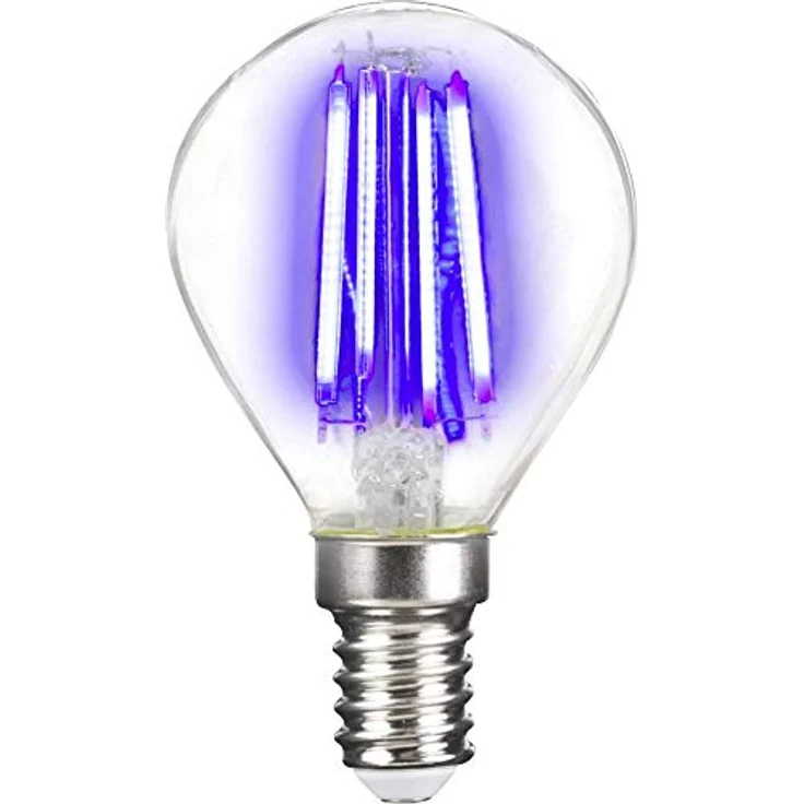 LightMe Deco LED Filament P45, 4W E14 Leuchtmittel in Blau, Tropfenform – Bild 1