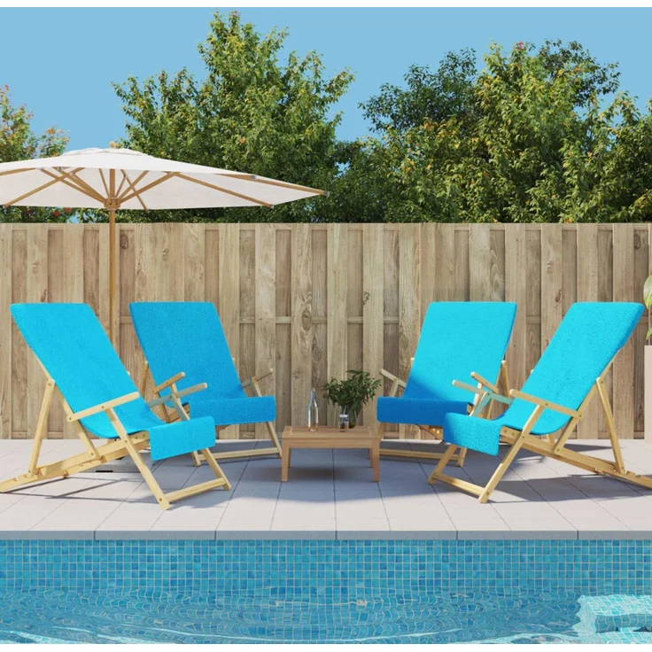 vidaXL Strandtücher 4 Stk. Türkis 60x135 cm Stoff 400 GSM 3157060 – Bild 1