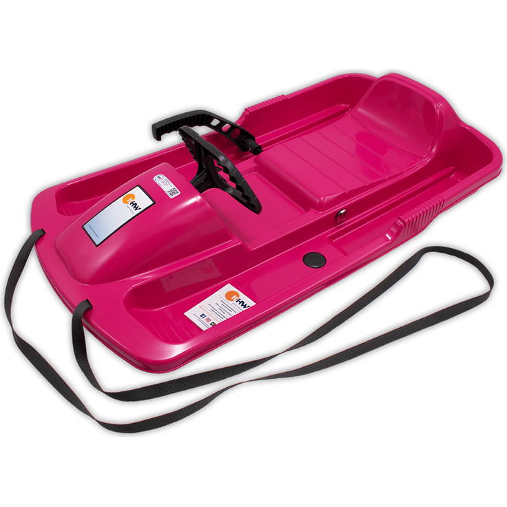 KHW | Snow Fox Lenkbob | robustes Design | ergonomischer Sitz | für ultimativen Winterspaß | Farbe: Pink | Made in Germany