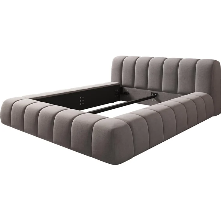 Polsterbettgestell Cutio 140x200 cm Mikrofaser Grau – Bild 1