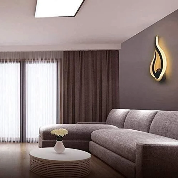 DELIPOP – 10 – W – LED – Wandleuchte, 3000 K Weiß, moderne Wandleuchte für Schlafzimmer, Wohnzimmer, Flur – Flammen – Design – warmes Licht – 34x16,4x4cm – Bild 3