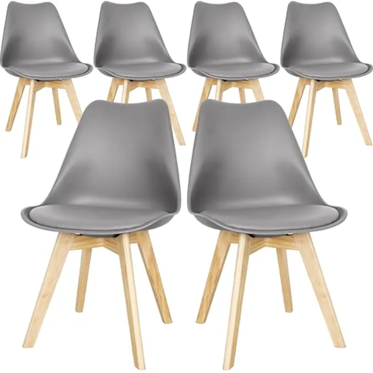 GARDENIA Candy Stuhl, Sockel: Holz, Grau, 6 Stühle
