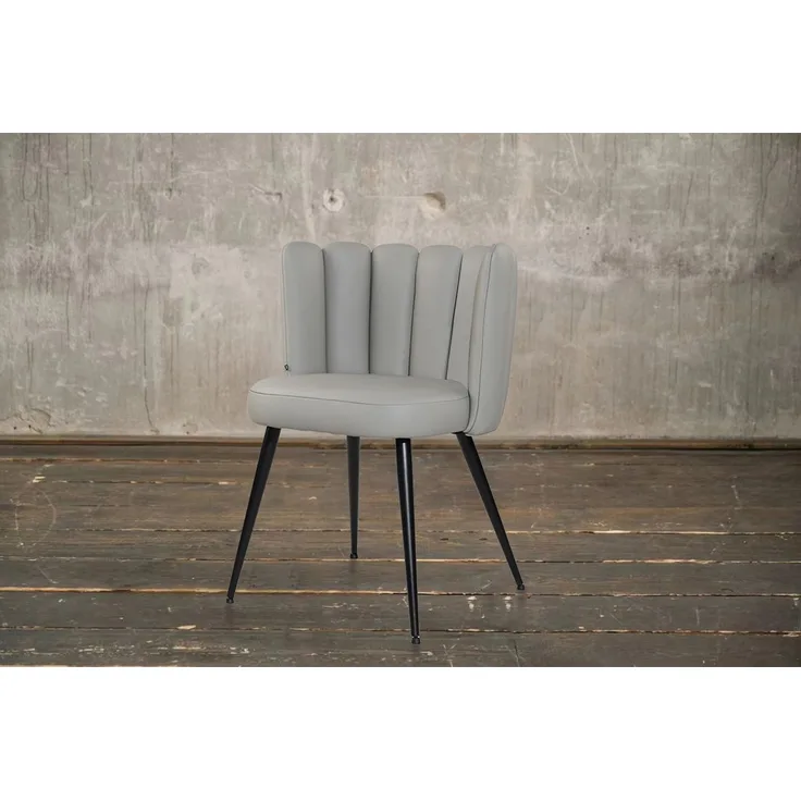 KAWOLA Stuhl JADA Esszimmerstuhl Leder grau 79 x 55 x 59 cm