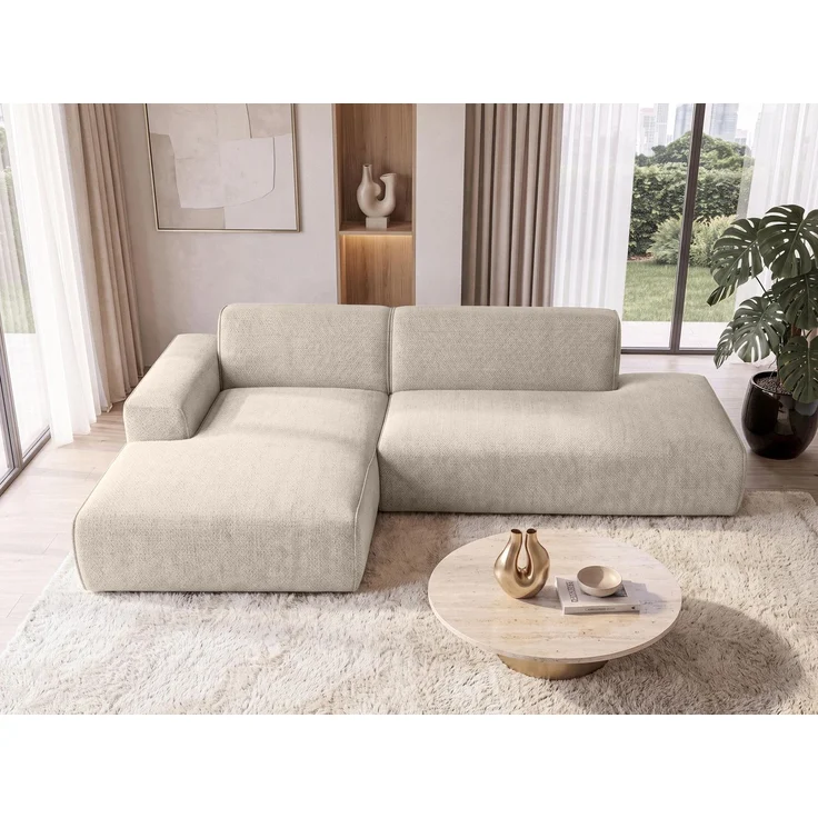 AX LIVING Ecksofa Modern Didim Duo 284 cm Beige Chenille Sofa L – Bild 2