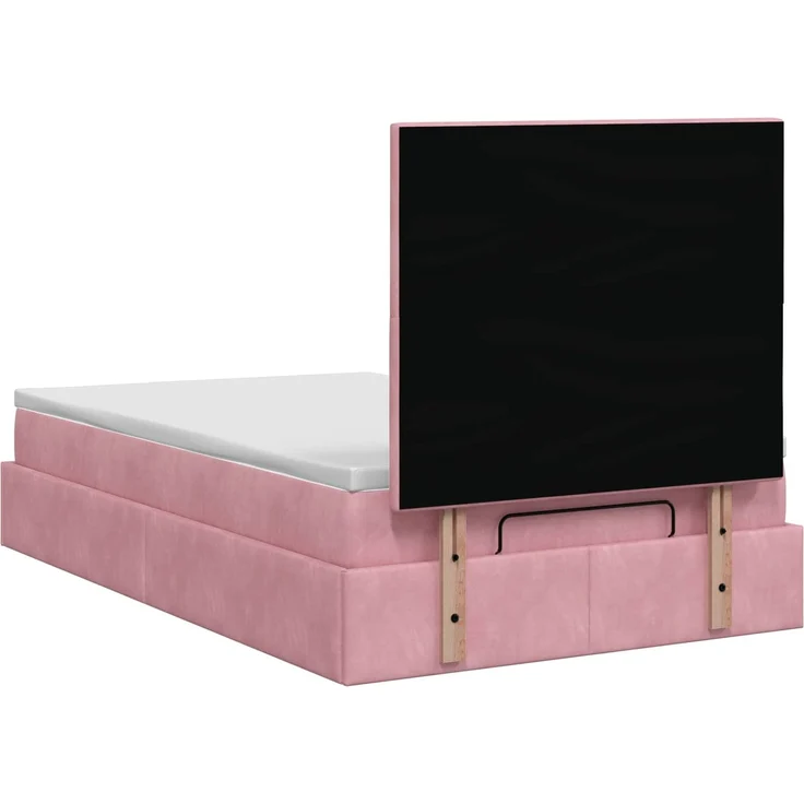 vidaXL Ottoman Bett mit Matratze mit Kopfteil Rosa 120x190 cm Samt 3457784 – Bild 9