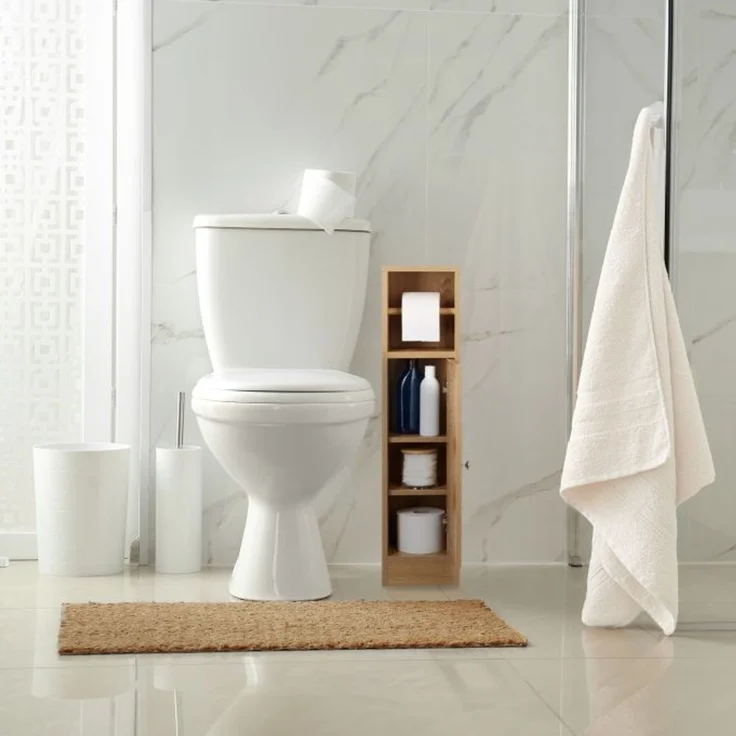 Relaxdays Toilettenpapierhalter stehend Holzoptik – Bild 5