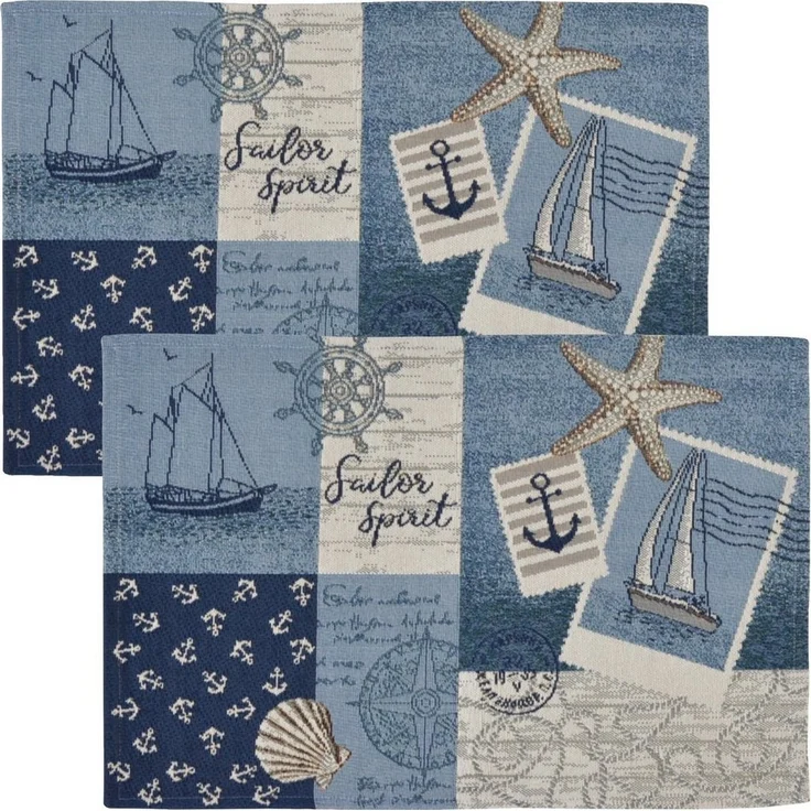 sander table + home Platzset Tischset "Sailor Patch" 2er-Pack, Gobelin Motiv – Bild 1