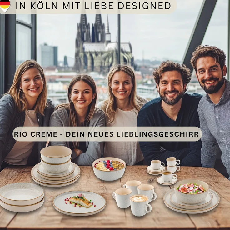 SÄNGER Tafelservice Rio Creme - 18 teilig aus Steingut – Bild 6