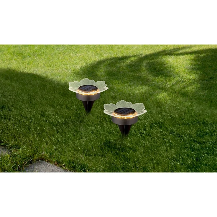 Ambia Garden 'RICHMOND' Solarleuchtenset, Kunststoff schwarz/weiß, Set mit Erdspieß, Solarbetrieb – Bild 3