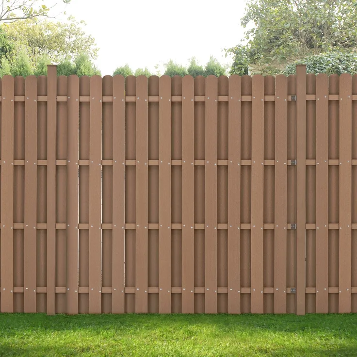 WPC Gartenzaun 185x193 cm Braun [neu. holz]