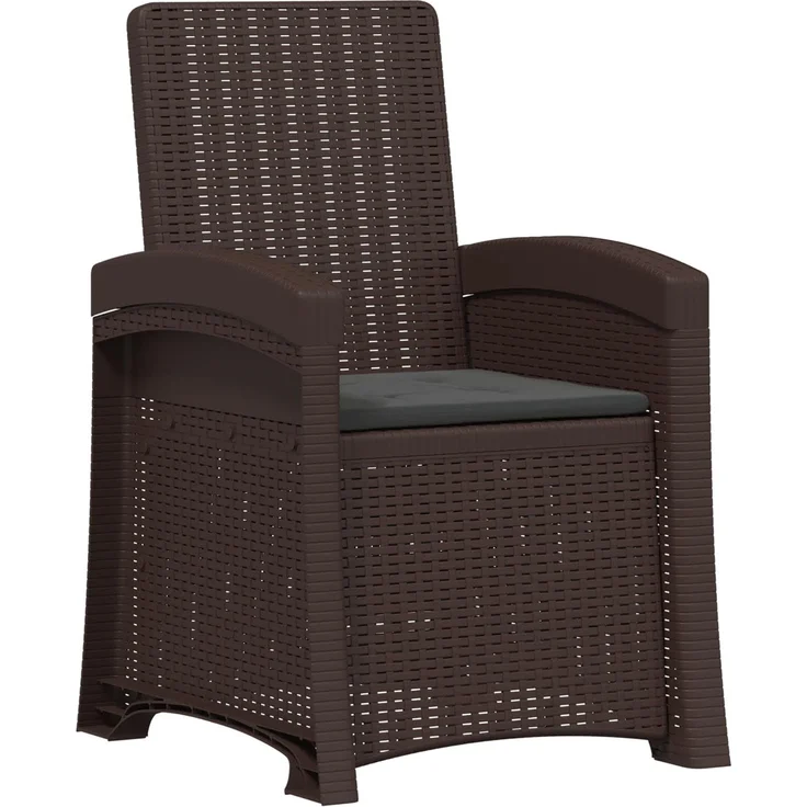 vidaXL Liegesessel Garten Rattan-Optik Braun und Anthrazit PP 8012005 – Bild 2