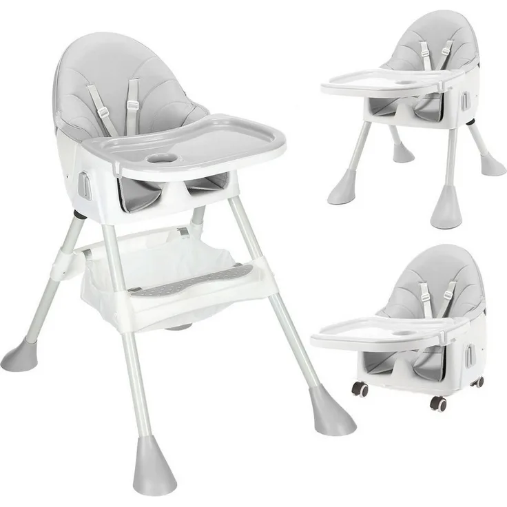 oyajia Kinderstuhl 3-in-1 Kinderstuhl, Kombistuhl, Babystuhl, 7-stufig höhenverstellbar (Verstellbare Kinderstuhl wächst mit Ihrem Kind von 6 Monaten bis 5 Jahren), Babystuhl mit Tablett und 5-Punkt-Gurt, Fußstütze, Einfach zu Reinigen