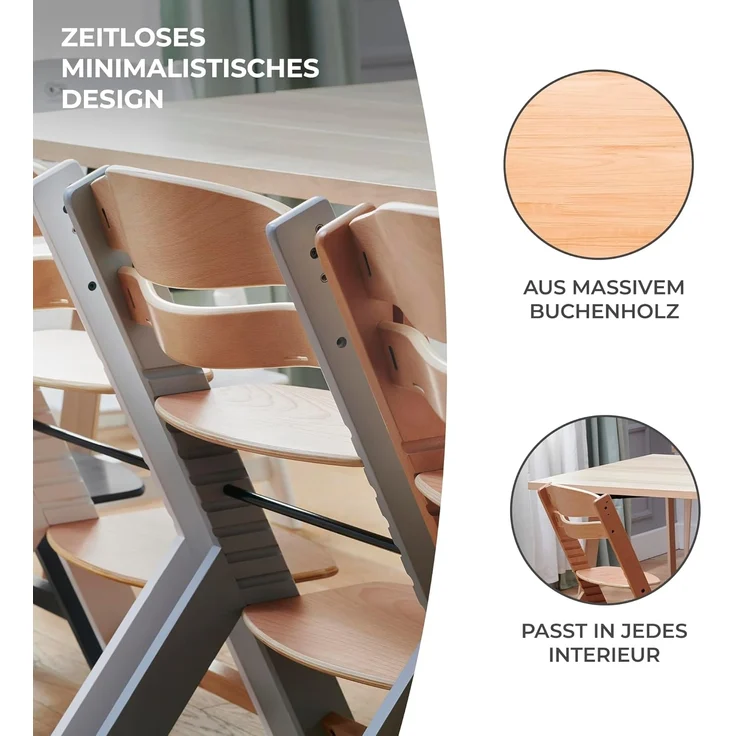 Kinderkraft 'Enock' Hochstuhl, Grey - Grau – Bild 6