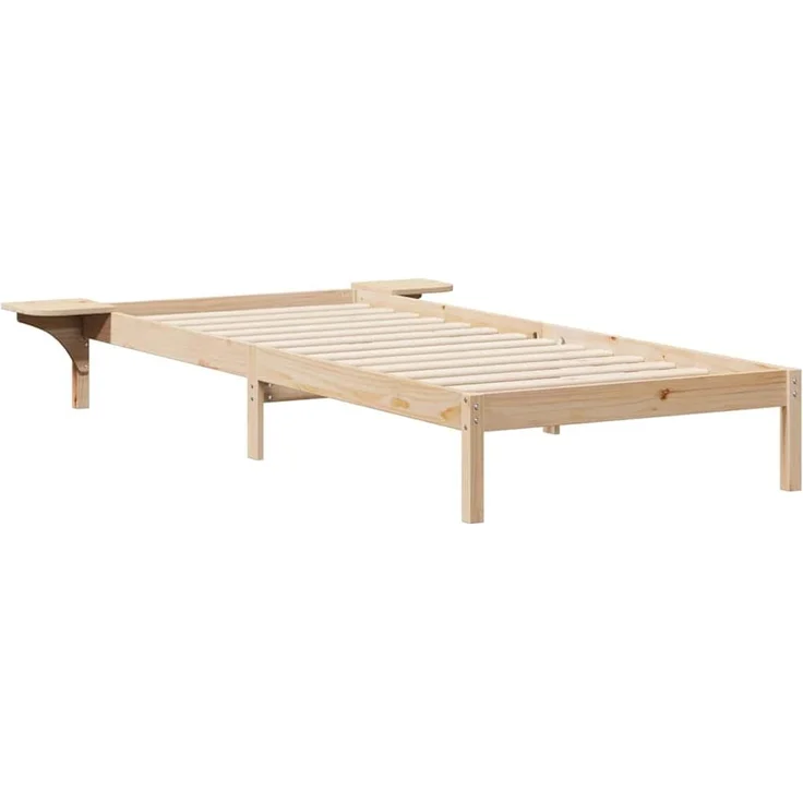 vidaXL Bettgestell mit Nachttischen Natur 100 x 220 cm 873244 – Bild 1