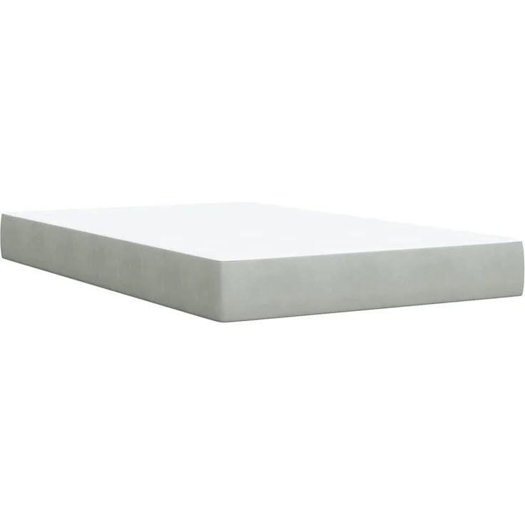 vidaXL Boxspringbett mit Matratze Hellgrau 120x200 cm Samt 3287716 – Bild 7